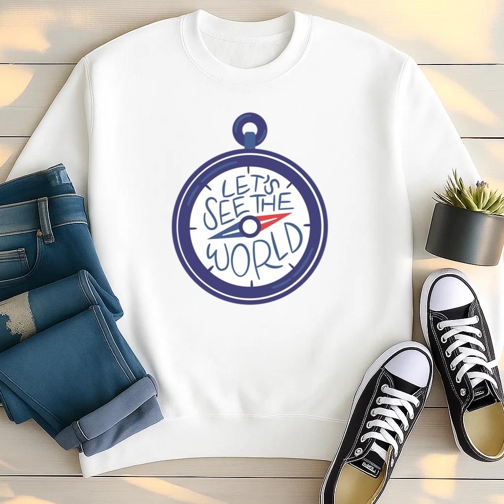 Adventure Themed Compass Illustration With Motivational Quote Sweatshirt