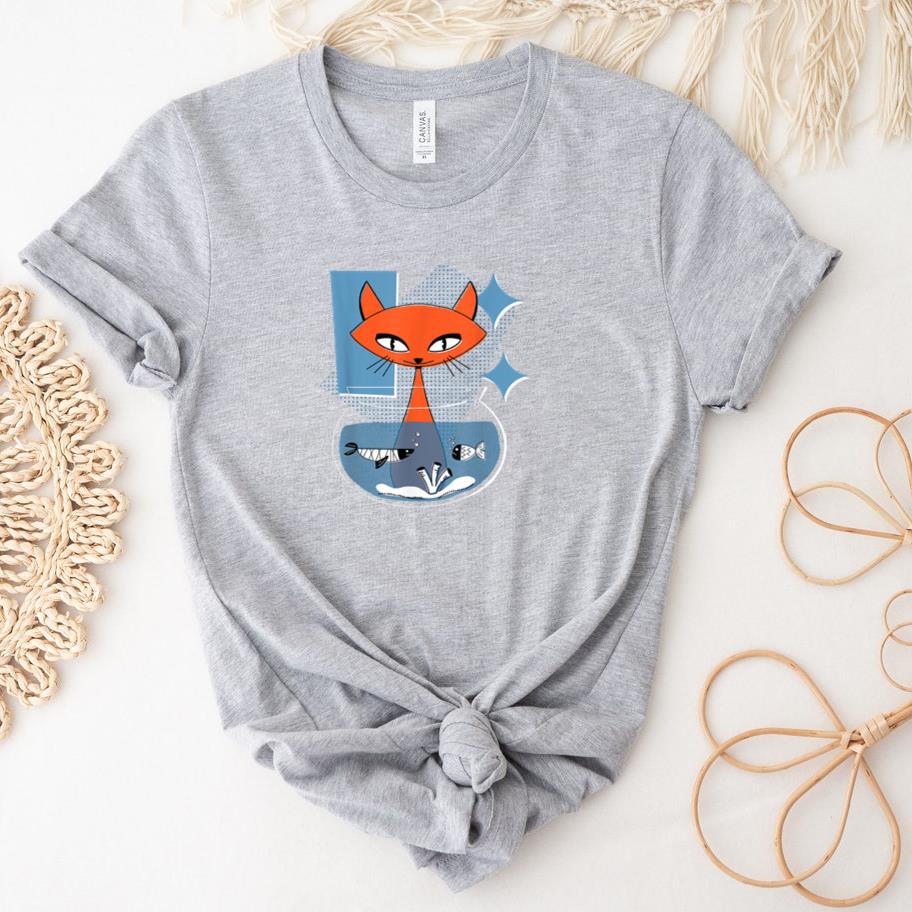 Atomic Cat With Fish Bowl T-Shirt