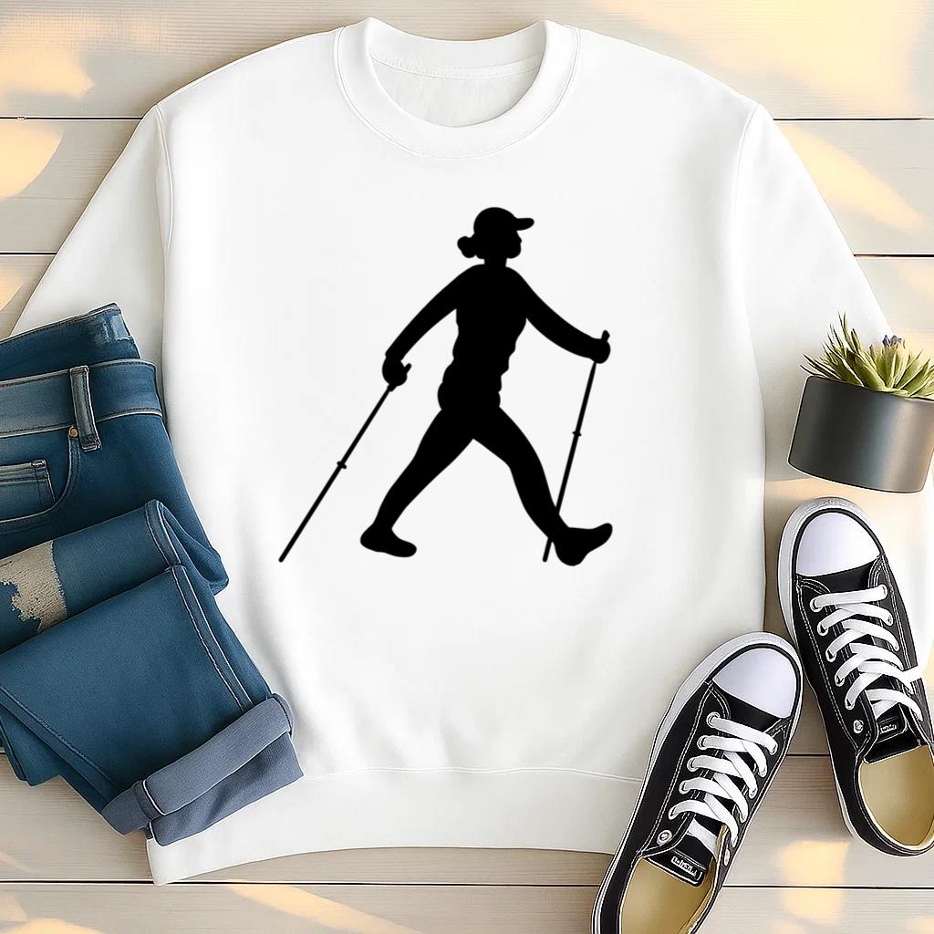 Hiking Woman Silhouette Sweatshirt