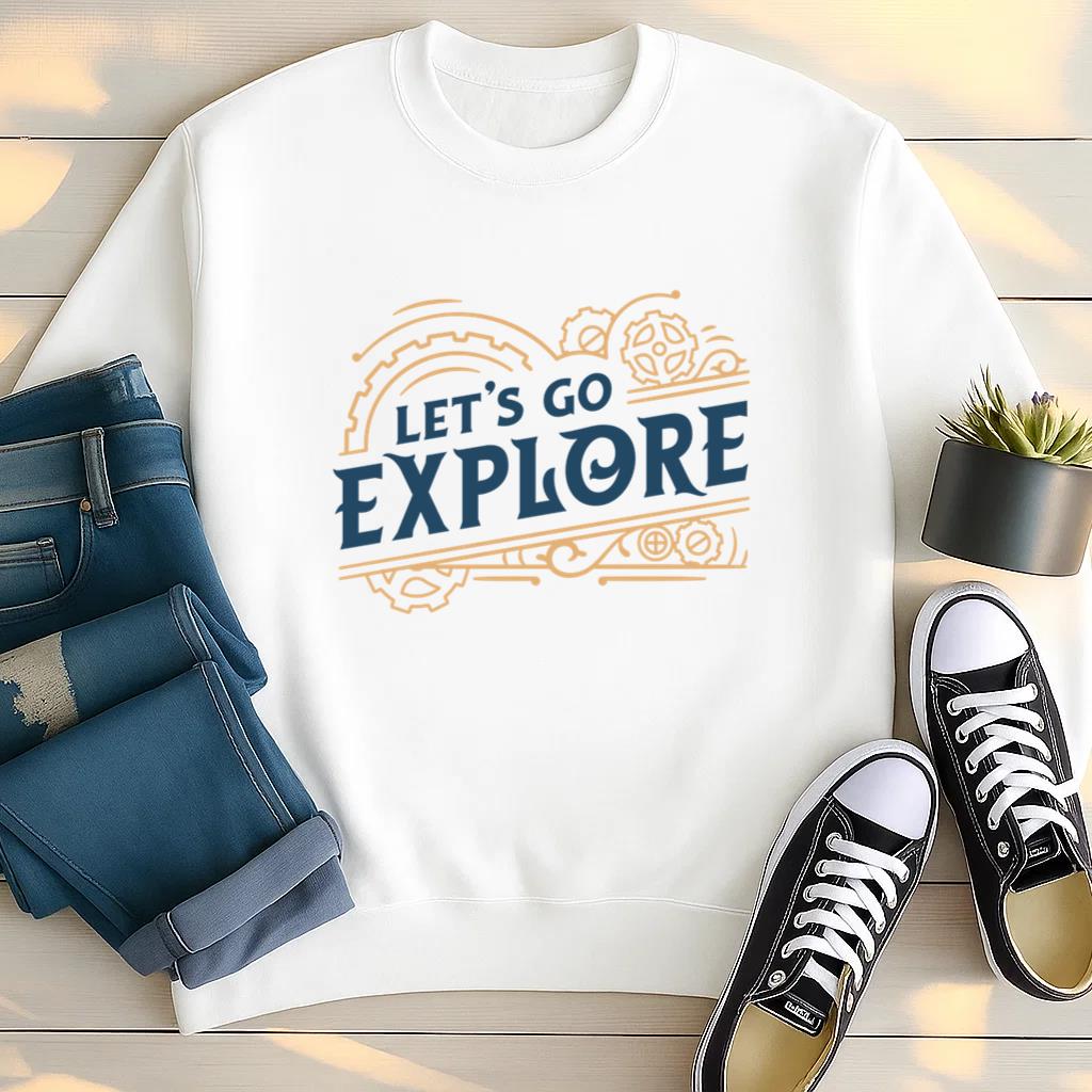 Lets Go Explore Vintage Quote Sweatshirt