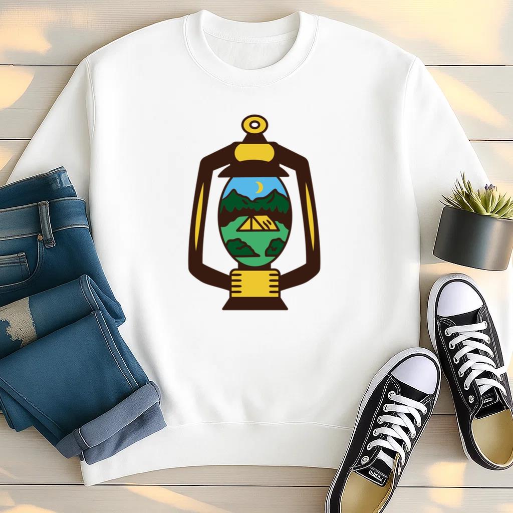 Mountain Camping Scene Design Sweatshirt