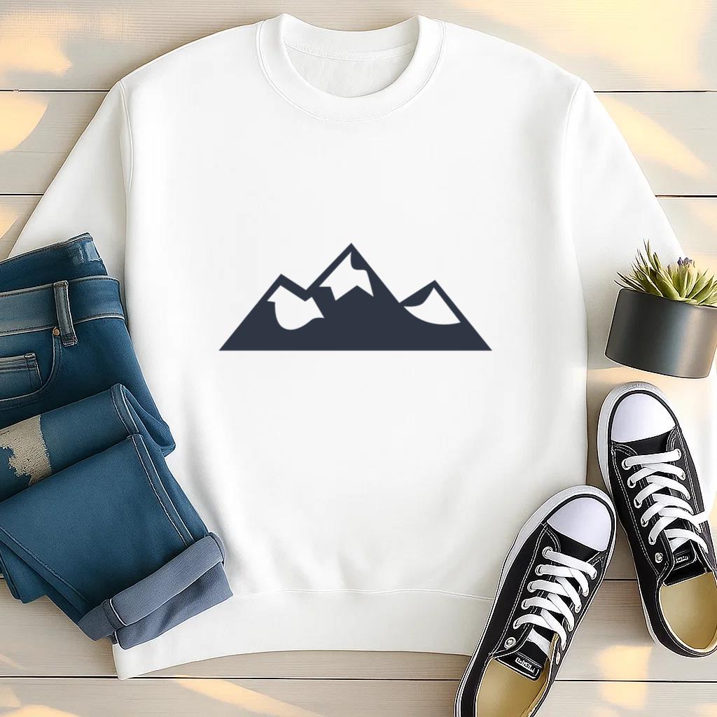 Mountain Climbing Hiking Illustration Badge Sweatshirt