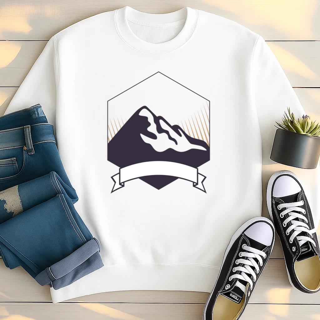 Mountain Label Badge With Ribbon Sweatshirt