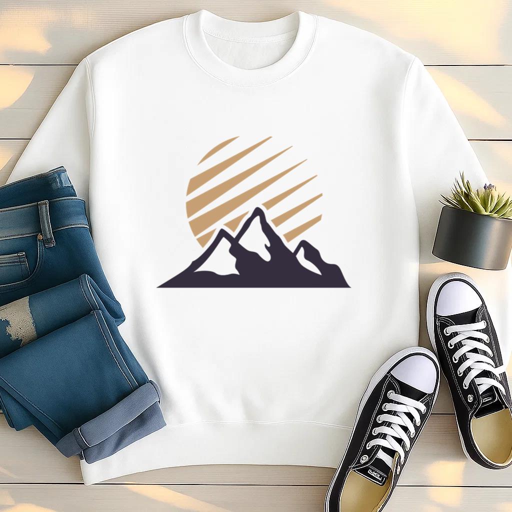 Mountain Label Badge With Sun Sweatshirt