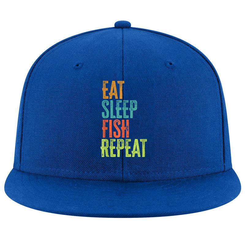 Retro Eat Sleep Fish Repeat Rod Catch Cap